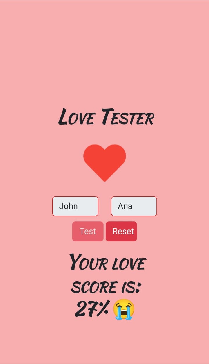 love tester app screenshot